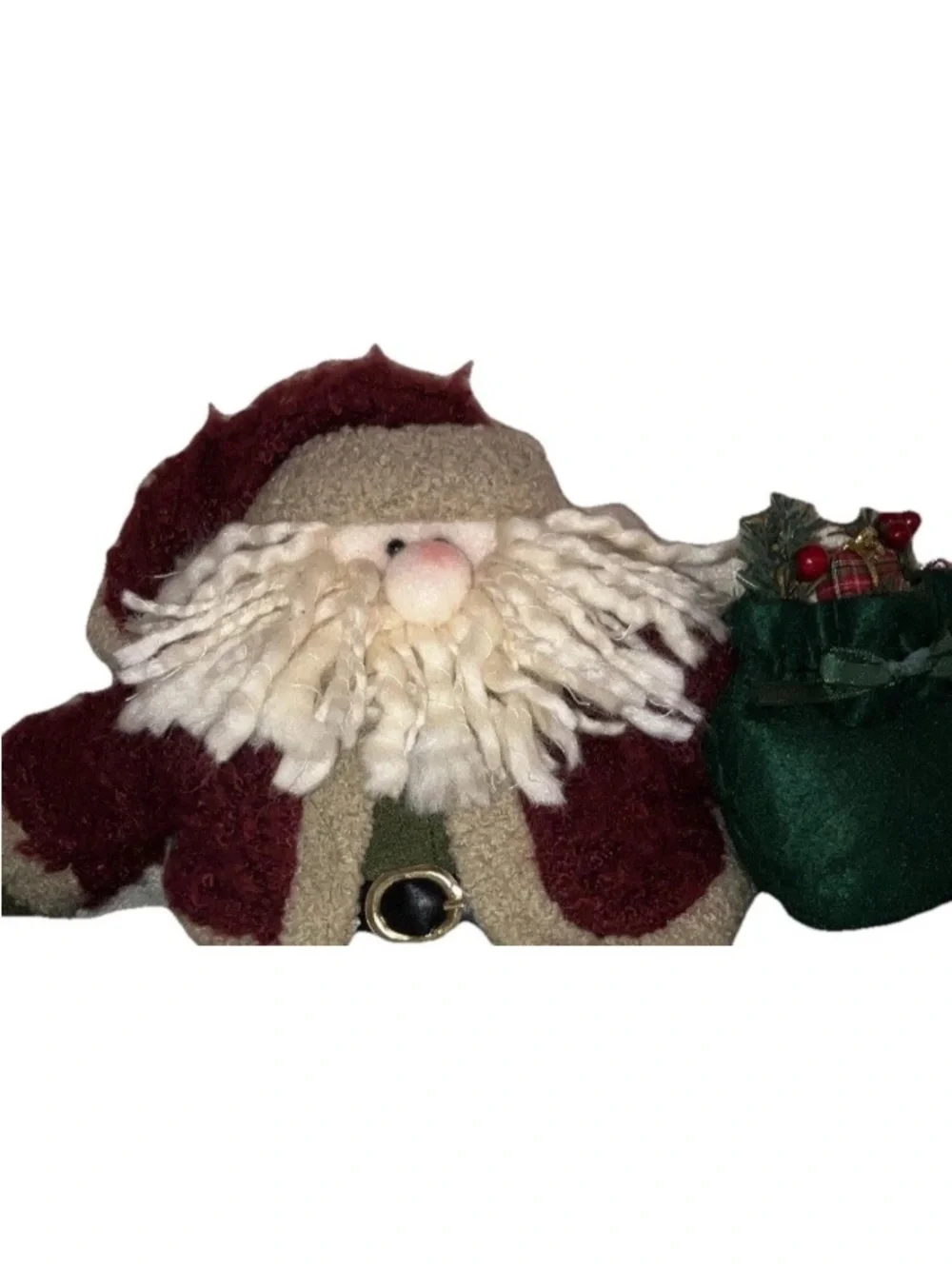 Country Santa Claus Christmas Weighted Holiday Plush Cabin Fireplace Decor 18 In